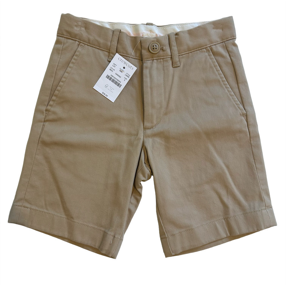 Nwt Crewcuts Boys' Stretch Stanton Short Chino Khaki Size 5
